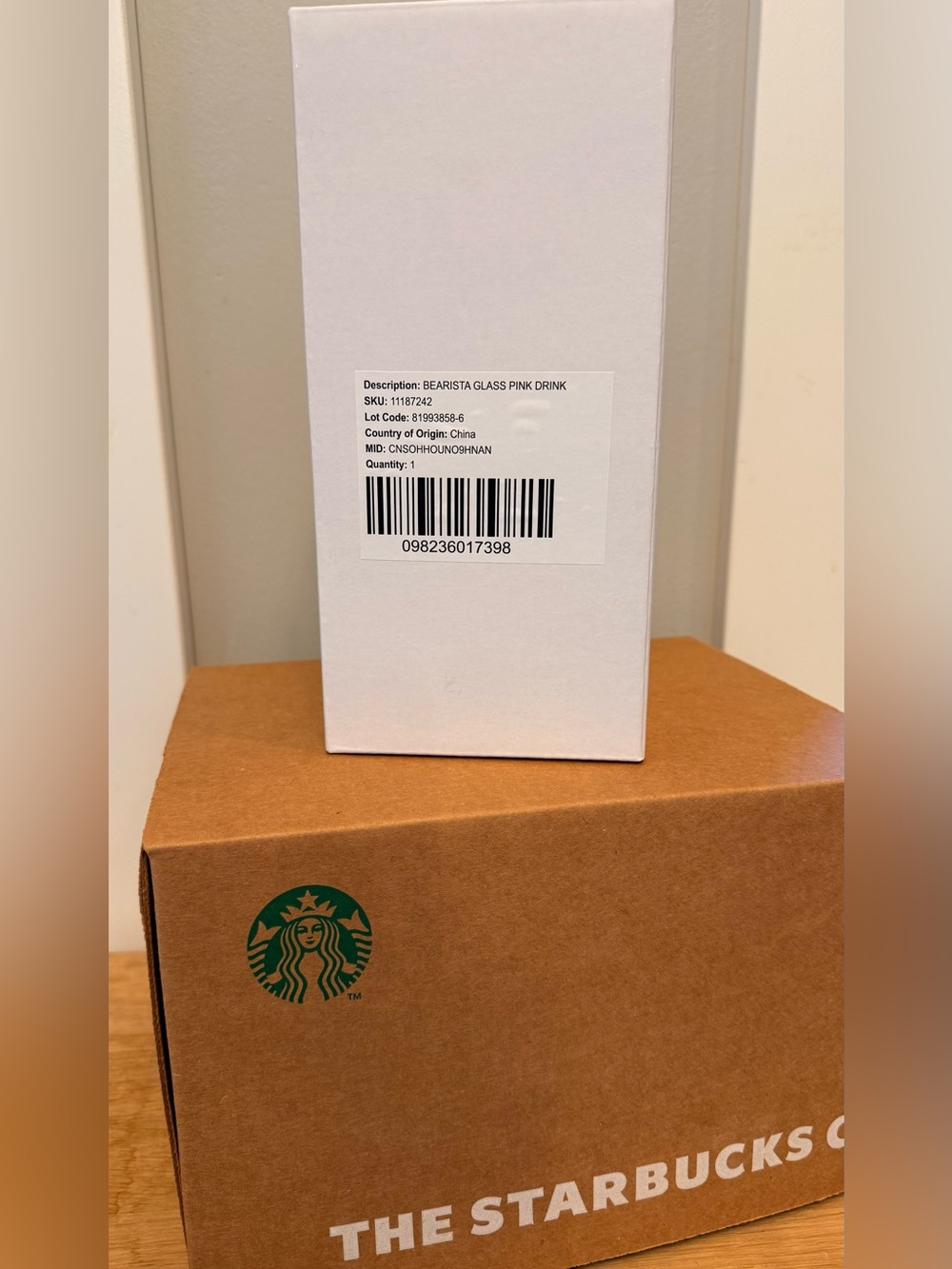 New! Starbucks Pink Vibes Strawberry Glass Bear! - Picture 3 of 4